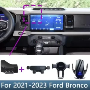 Mobile Phone Holder for Car Special Fixed Bracket Base for Ford Bronco 2021 2022 2023 Wireless Charging Car Interior Accessories