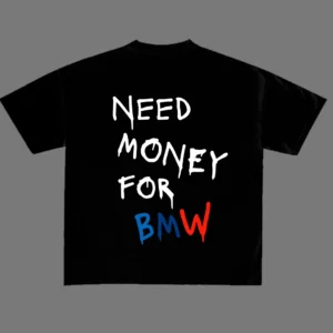 2025 Funny BMW Letter Print Men's Loose Top Fashion Women's Large Size T-Shirt Pure Cotton High Quality Clothing