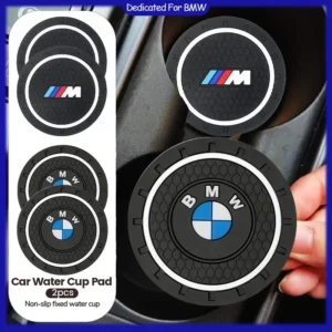 1/2pcs Car Anti Slip Pads Coaster Water Cup Holder Slot Mat For BMW M E90 E92 E93 F20 F21 F30 F31 F32 F33 F34 F15 F10 F01 X5 E36