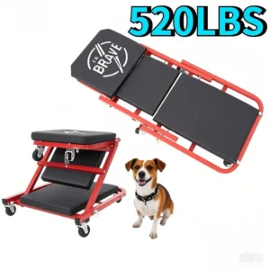 InBrave 36 Inch 2-in-1 Rolling Folding Crawl/Seat Wheel 450 Lbs Mechanical Crawler - Foldable Garage for Men, Bike Repair Tools