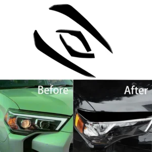 4pcs Headlamp and Taillight Eyebrow Cover Trim Set for Toyota 4Runner 2010-2020