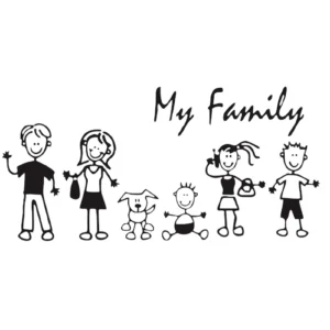 Family Car Decals Stickers Family Stickers For Car Windows My-Family Stick Figure Family Bumper Sticker Decal For Car Truck
