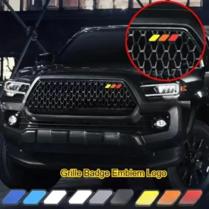3 Colors Grille Badge Emblem Logo for Toyota Tacoma Tundra 4Runner TRD Highlande Rav4 CHR Strip Air Inlet Auto Car Accessories
