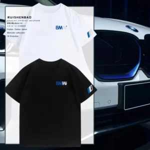 2025 BMW New Energy BMWi Series New LOGO Custom Printed Cotton Short-sleeved T-shirt Summer Men Fashion Everything